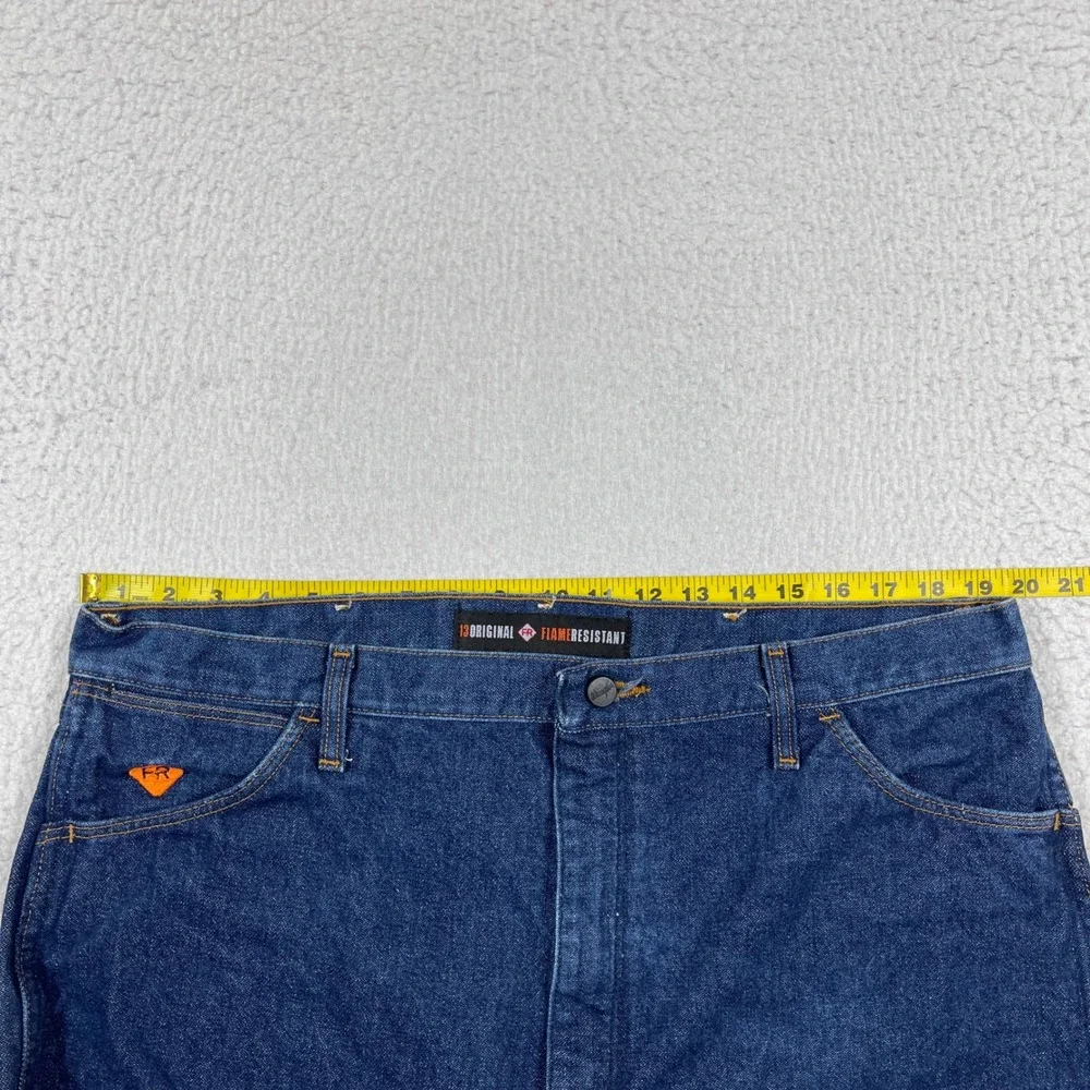 Wrangler FR Jeans Mens 40x34 Blue Flame Resistant Cowboy Cut Workwear 13MWZ